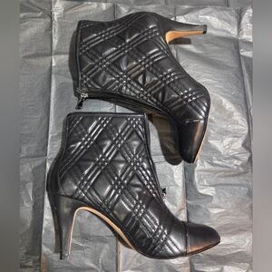Kelly & Katie Black Quilted Ankle Booties with Side Zip